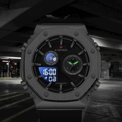 NAVIFORCE NEGRO ESFERA PLATEADA #NAV0006