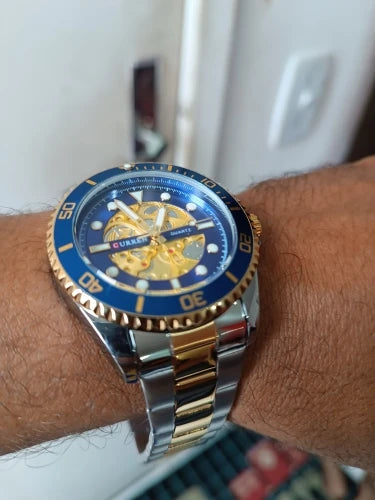 CURREN CABALLERO DORADO / PLATEADO ESFERA AZUL #CURR0005