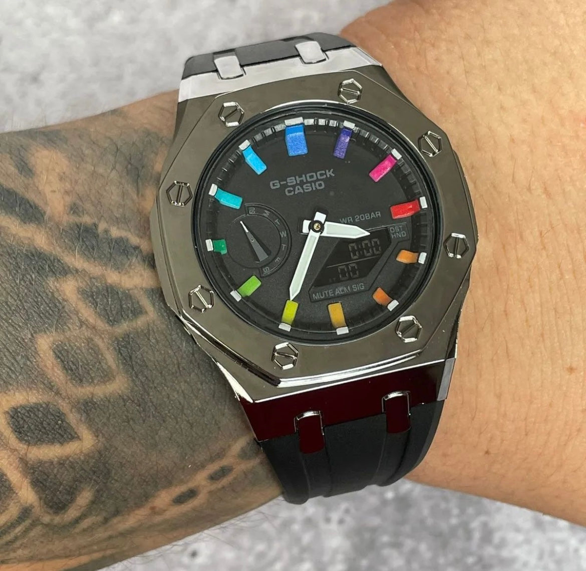 CASIO ALTERNATIVO ROYAL OAK RAINBOW NEGRO #CACO006