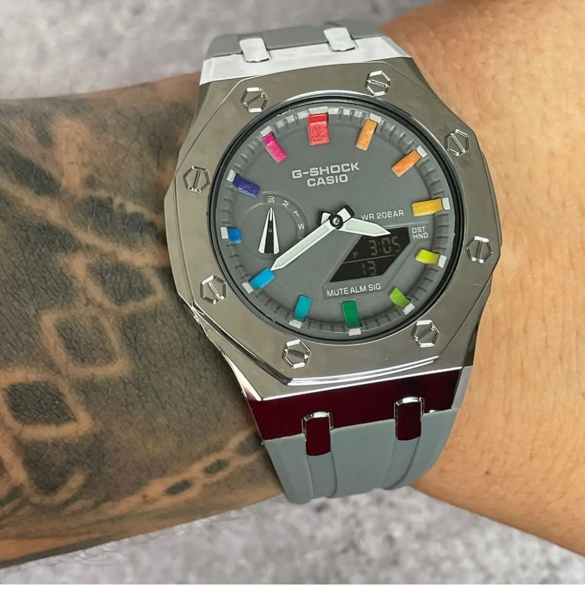 CASIO ALTERNATIVO ROYAL OAK RAINBOW GRIS #CACO005