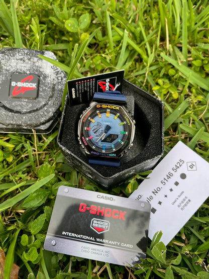 CASIO ALTERNATIVO G-SHOCK GA2100 RAINBOW AZUL #CASA0012