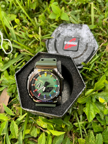 CASIO ALTERNATIVO G-SHOCK GA2100 RAINBOW VERDE  #CASA0013