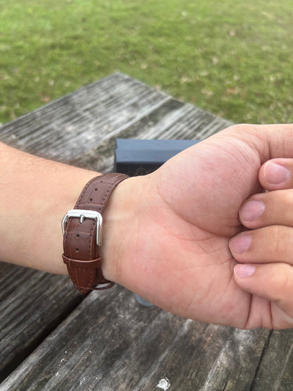 RELOJ CABALLERO LIGE MARRON CUERO #LIGE0002